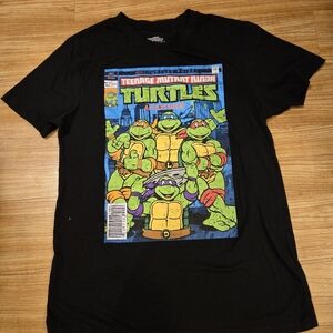 Vintage Nickelodeon Teenage Mutant Ninja Turtles TMNT Black T-Shirt Tee  LARGE